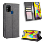 Flip Cover Samsung Galaxy M31 Effet Cuir Vintage Stylisé Flip Cover Samsung Galaxy M31 Effet Cuir Vintage Stylisé