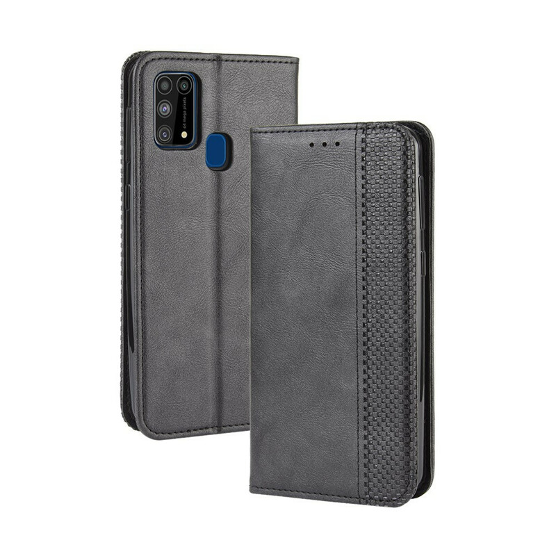 Flip Cover Samsung Galaxy M31 Effet Cuir Vintage Stylisé Flip Cover Samsung Galaxy M31 Effet Cuir Vintage Stylisé