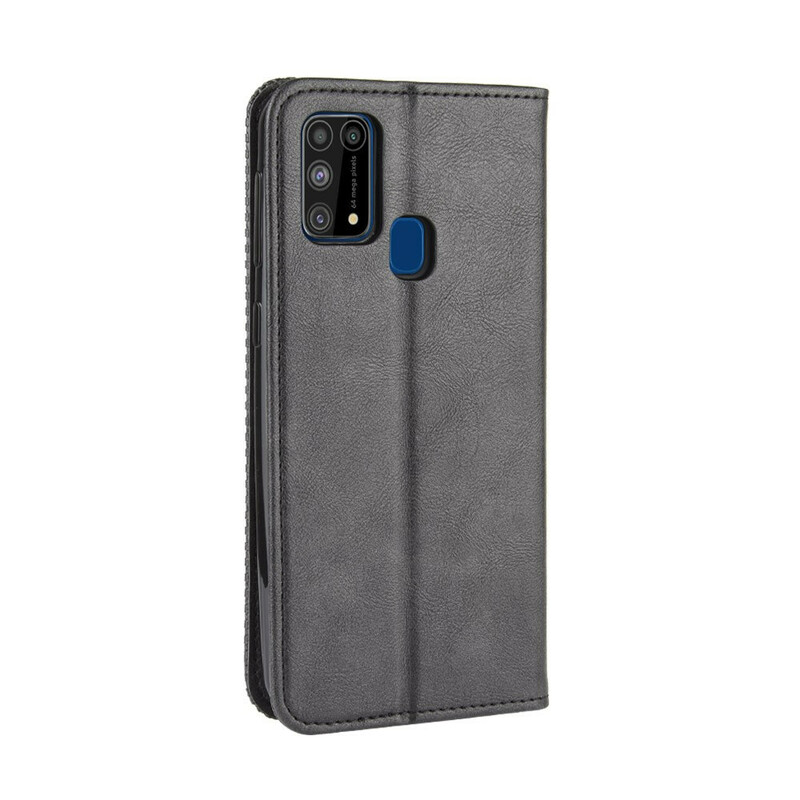 Flip Cover Samsung Galaxy M31 Effet Cuir Vintage Stylisé Flip Cover Samsung Galaxy M31 Effet Cuir Vintage Stylisé