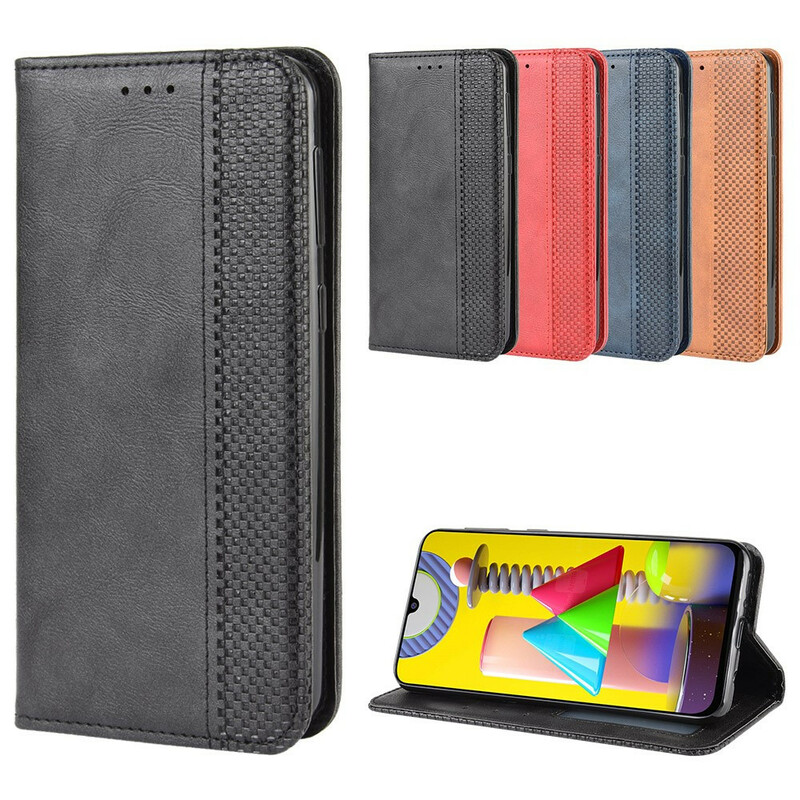 Flip Cover Samsung Galaxy M31 Effet Cuir Vintage Stylisé Flip Cover Samsung Galaxy M31 Effet Cuir Vintage Stylisé