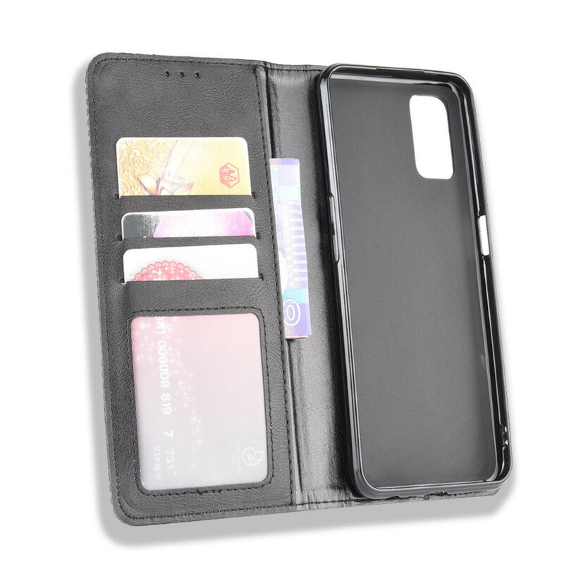 Flip Cover Oppo A72 Effet Cuir Vintage Stylisé Flip Cover Oppo A72 Effet Cuir Vintage Stylisé