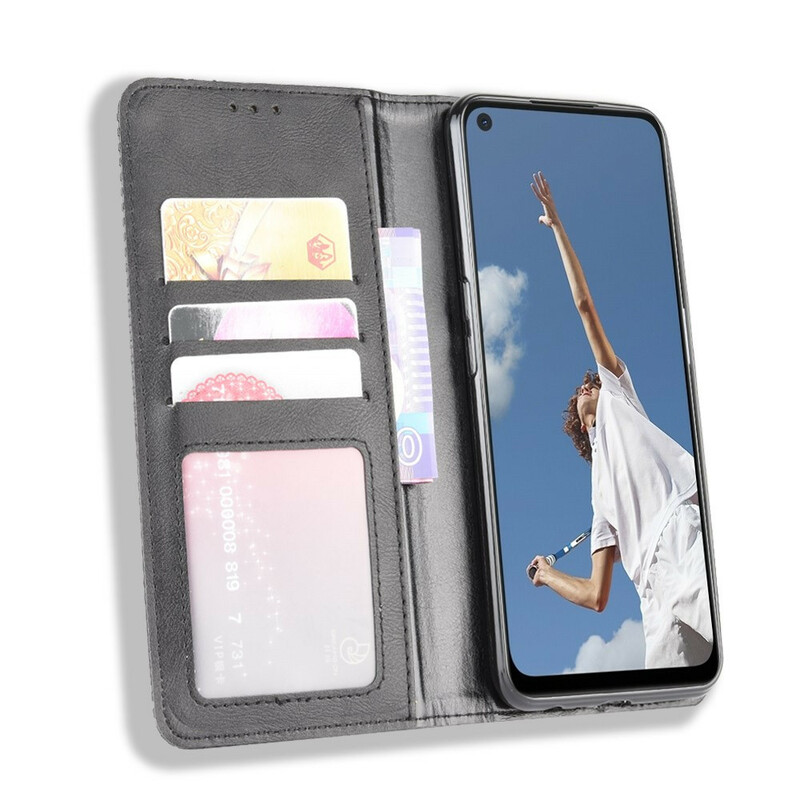 Flip Cover Oppo A72 Effet Cuir Vintage Stylisé Flip Cover Oppo A72 Effet Cuir Vintage Stylisé