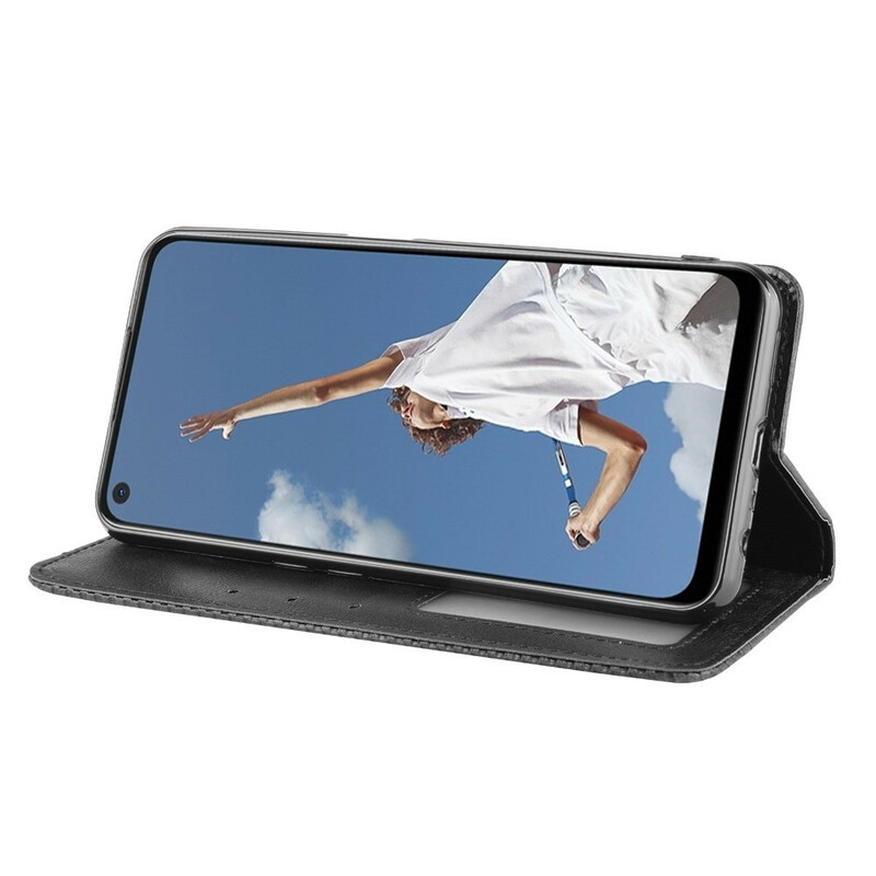 Flip Cover Oppo A72 Effet Cuir Vintage Stylisé Flip Cover Oppo A72 Effet Cuir Vintage Stylisé