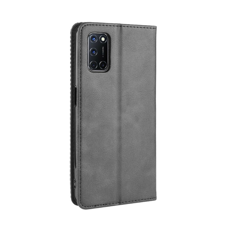 Flip Cover Oppo A72 Effet Cuir Vintage Stylisé Flip Cover Oppo A72 Effet Cuir Vintage Stylisé