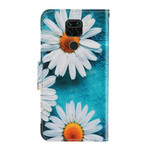 Housse Xiaomi Redmi Note 9 Marguerites à Lanière