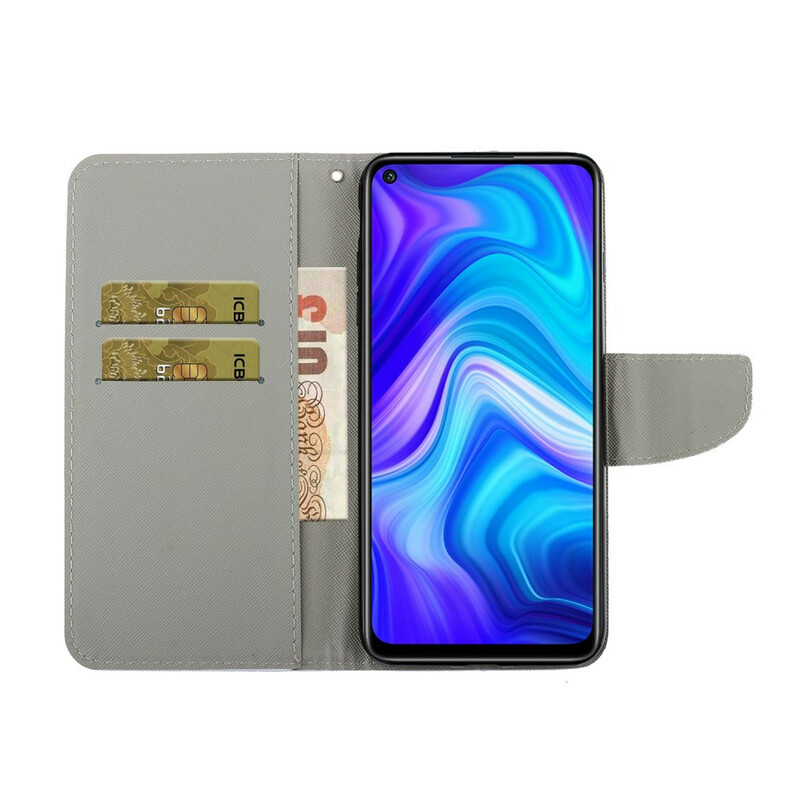 Housse Xiaomi Redmi Note 9 Marguerites à Lanière