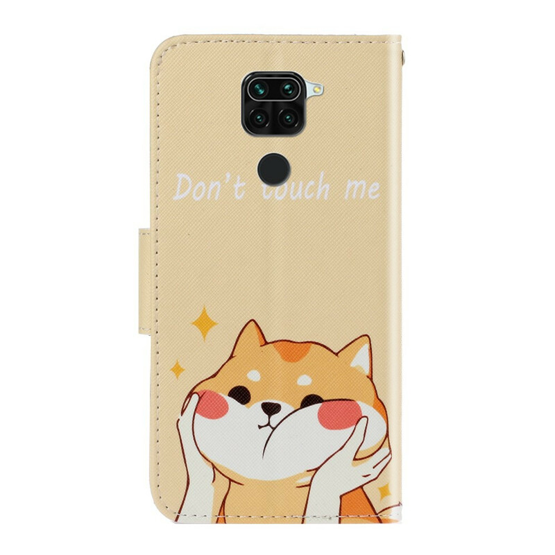 Housse Xiaomi Redmi Note 9 Chat Don't Touch Me à Lanière