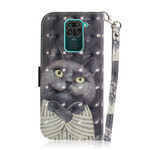Housse Xiaomi Redmi Note 9 Chat Gris à Lanière Housse Xiaomi Redmi Note 9 Chat Gris à Lanière