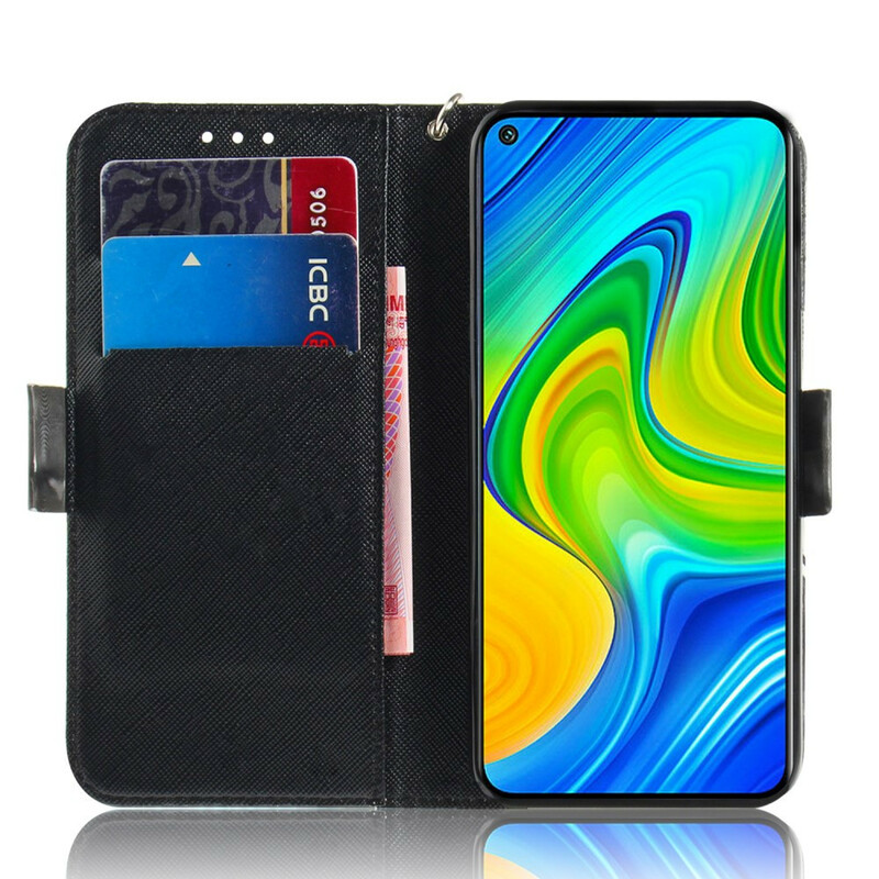 Housse Xiaomi Redmi Note 9 Chat Gris à Lanière Housse Xiaomi Redmi Note 9 Chat Gris à Lanière