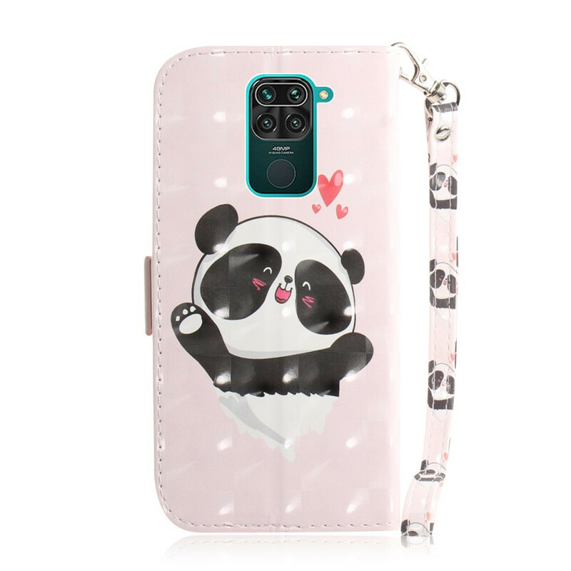 Housse Xiaomi Redmi Note 9 Panda Love à Lanière