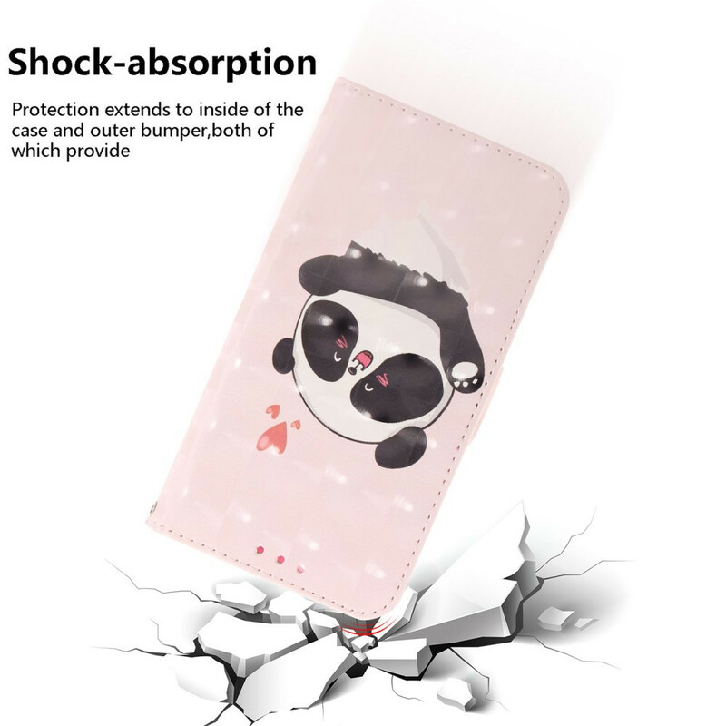 Housse Xiaomi Redmi Note 9 Panda Love à Lanière
