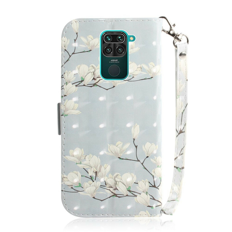 Housse Xiaomi Redmi Note 9 Arbre en Fleurs à Lanière