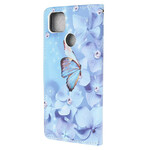 Housse Xiaomi Redmi 9C Papillons Diamants à Lanière Housse Xiaomi Redmi 9C Papillons Diamants à Lanière