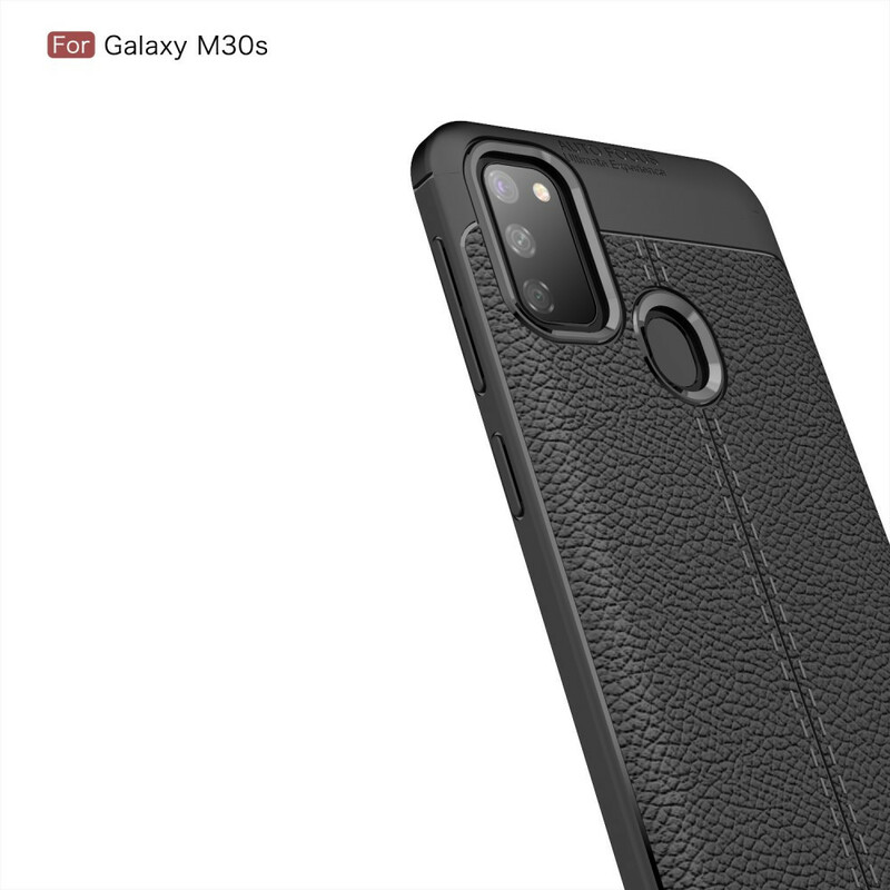 Coque Samsung Galaxy M21 Effet Cuir Litchi Double Line Coque Samsung Galaxy M21 Effet Cuir Litchi Double Line