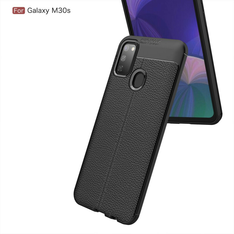 Coque Samsung Galaxy M21 Effet Cuir Litchi Double Line Coque Samsung Galaxy M21 Effet Cuir Litchi Double Line