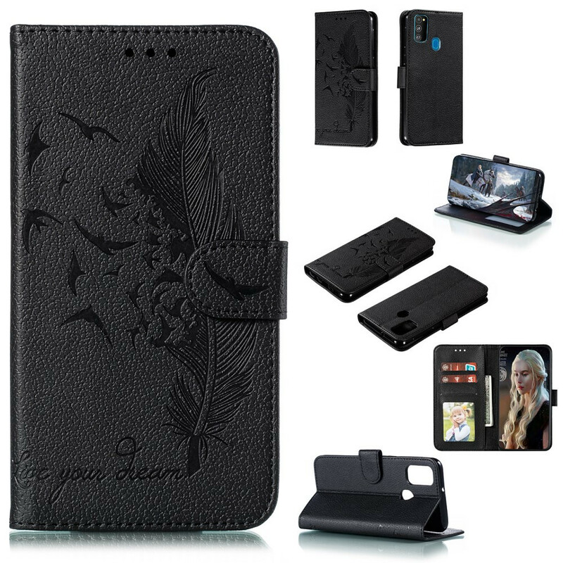 Housse Samsung Galaxy M21 Simili Cuir Live Your Dream Housse Samsung Galaxy M21 Simili Cuir Live Your Dream