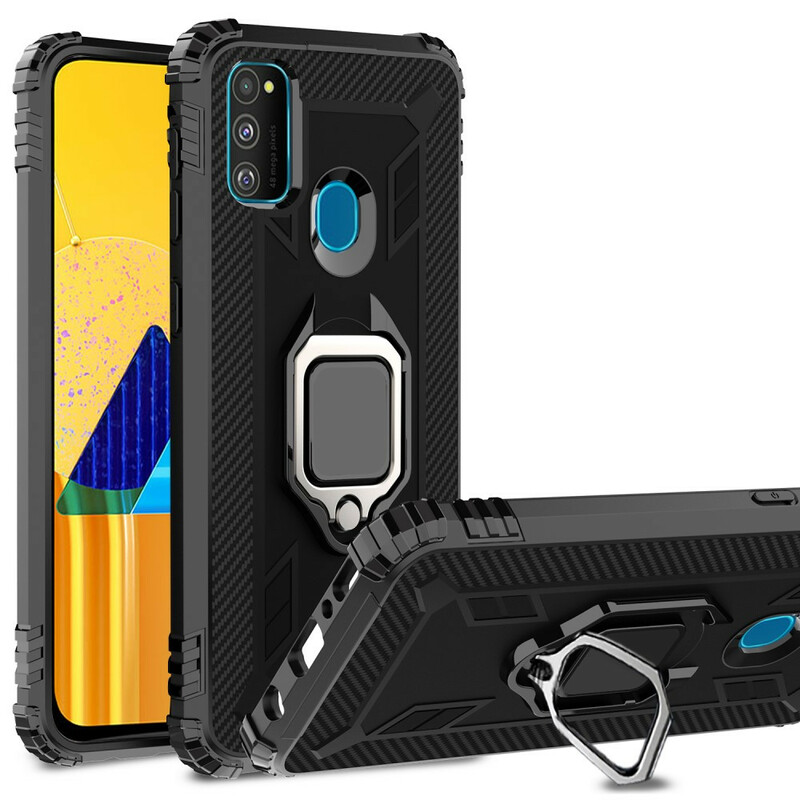 Coque Samsung Galaxy M21 Ring et Fibre Carbone Coque Samsung Galaxy M21 Ring et Fibre Carbone