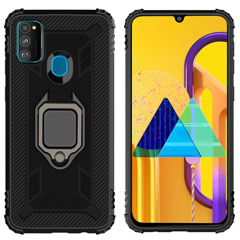 Coque Samsung Galaxy M21 Ring et Fibre Carbone Coque Samsung Galaxy M21 Ring et Fibre Carbone