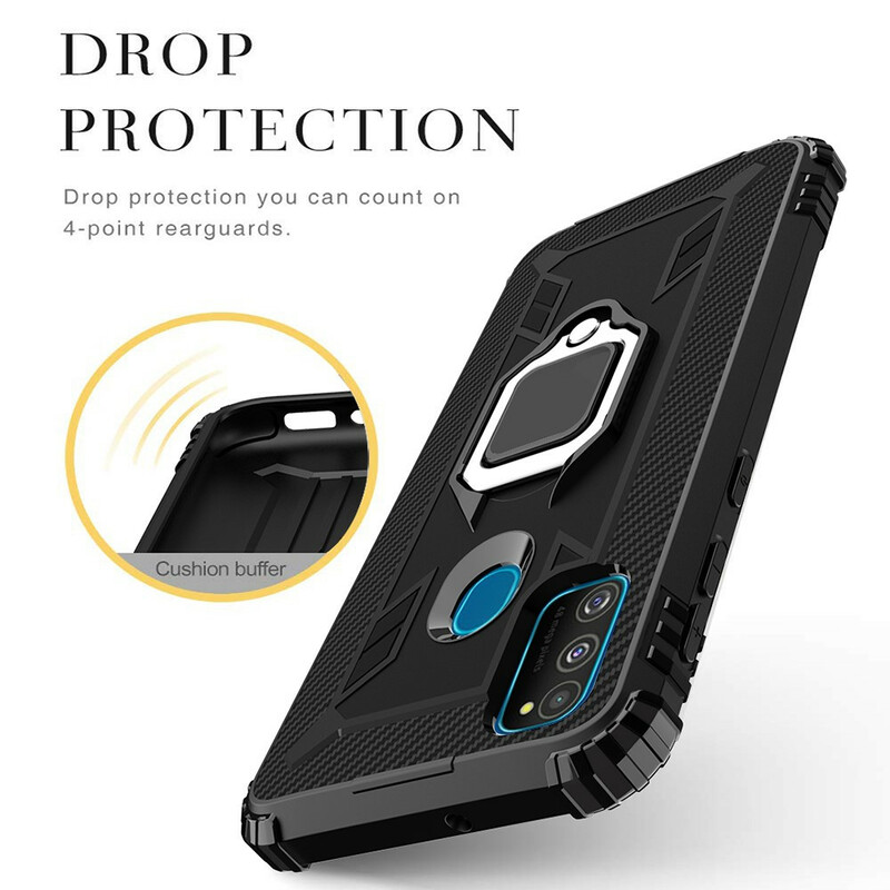Coque Samsung Galaxy M21 Ring et Fibre Carbone Coque Samsung Galaxy M21 Ring et Fibre Carbone