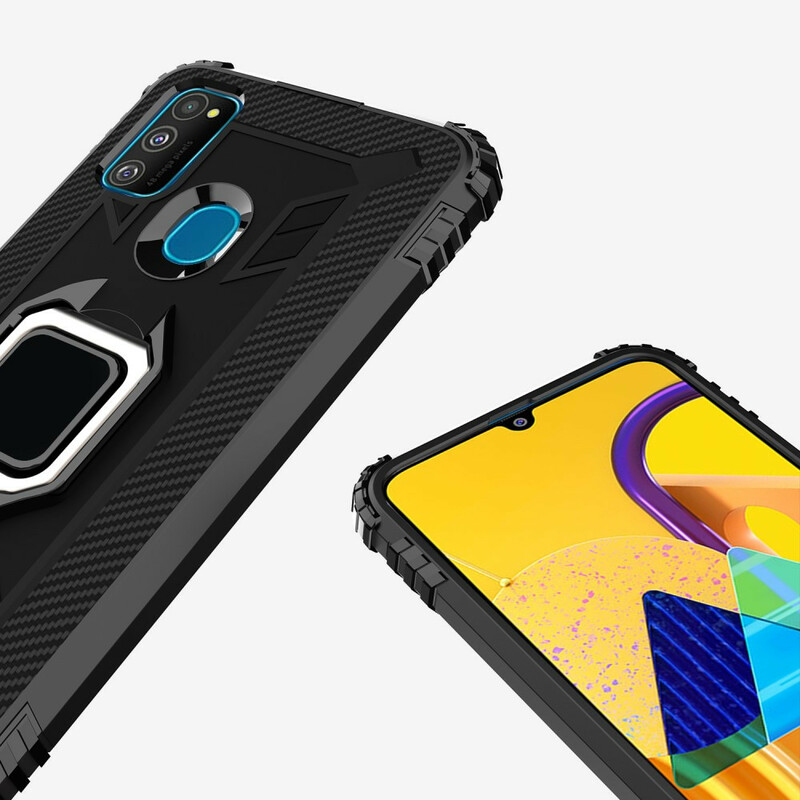 Coque Samsung Galaxy M21 Ring et Fibre Carbone Coque Samsung Galaxy M21 Ring et Fibre Carbone