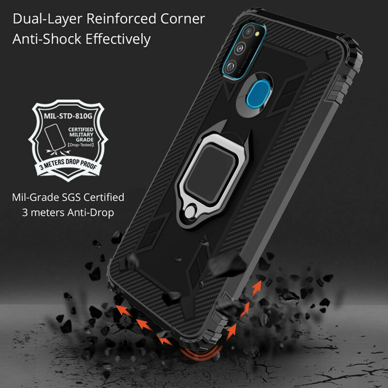 Coque Samsung Galaxy M21 Ring et Fibre Carbone Coque Samsung Galaxy M21 Ring et Fibre Carbone