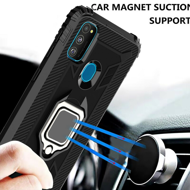 Coque Samsung Galaxy M21 Ring et Fibre Carbone Coque Samsung Galaxy M21 Ring et Fibre Carbone