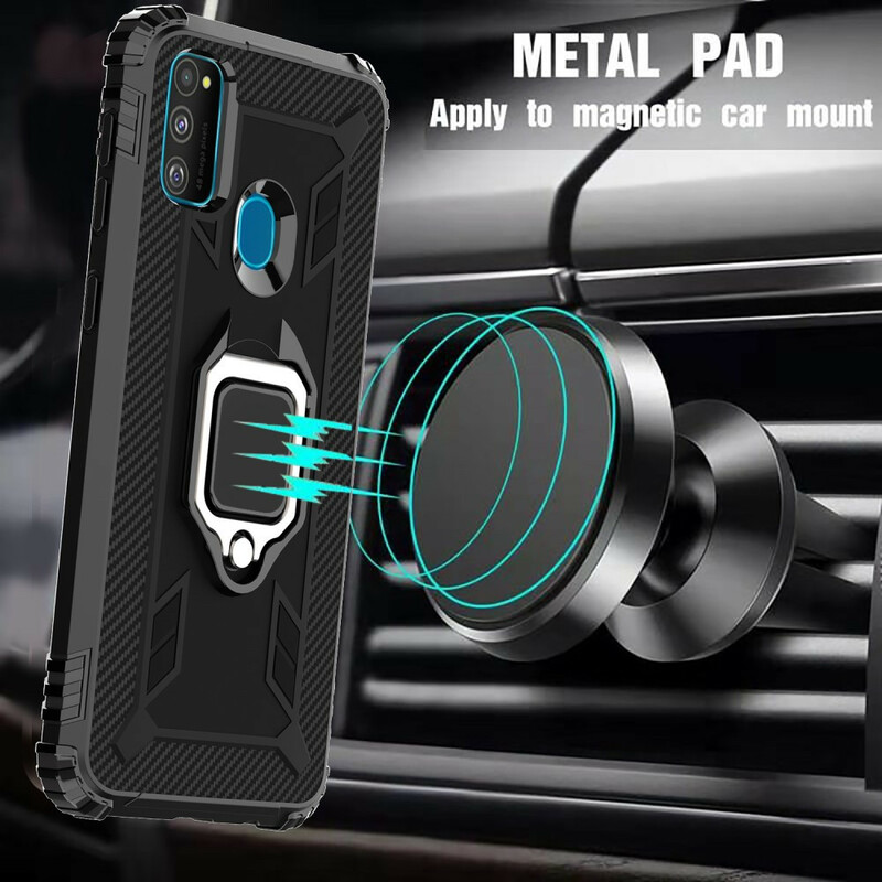 Coque Samsung Galaxy M21 Ring et Fibre Carbone Coque Samsung Galaxy M21 Ring et Fibre Carbone