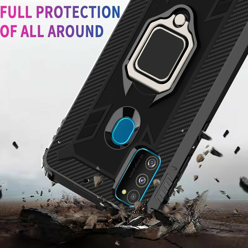 Coque Samsung Galaxy M21 Ring et Fibre Carbone Coque Samsung Galaxy M21 Ring et Fibre Carbone
