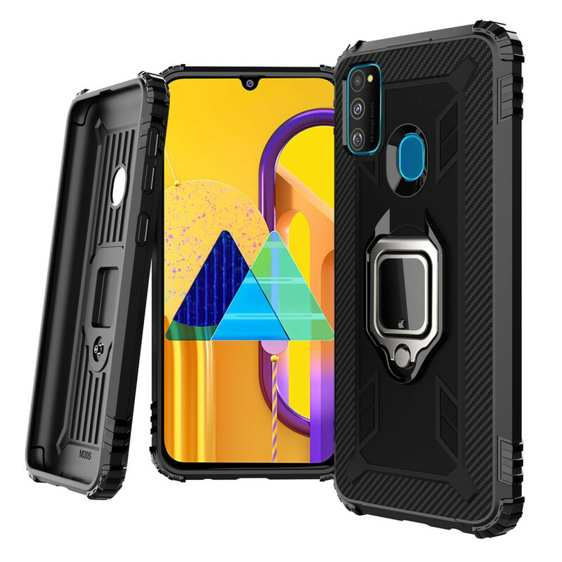 Coque Samsung Galaxy M21 Ring et Fibre Carbone Coque Samsung Galaxy M21 Ring et Fibre Carbone
