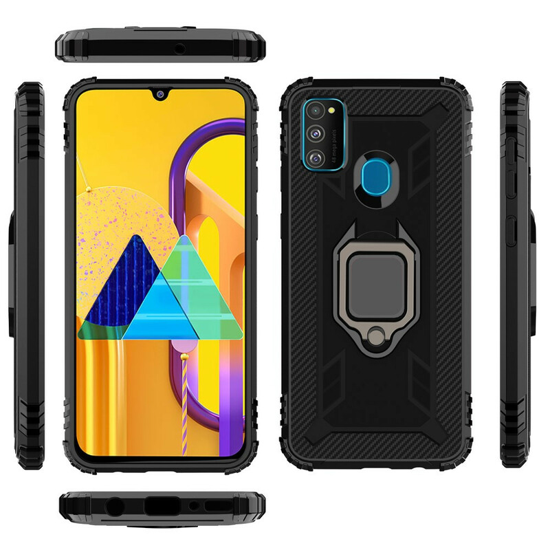 Coque Samsung Galaxy M21 Ring et Fibre Carbone Coque Samsung Galaxy M21 Ring et Fibre Carbone
