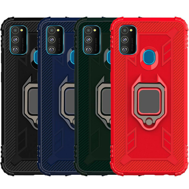 Coque Samsung Galaxy M21 Ring et Fibre Carbone Coque Samsung Galaxy M21 Ring et Fibre Carbone