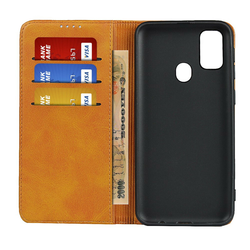 Flip Cover Samsung Galaxy M21 Cuir Fendu Élégance Flip Cover Samsung Galaxy M21 Cuir Fendu Élégance