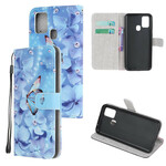 Housse Samsung Galaxy M21 Papillons Diamants à Lanière Housse Samsung Galaxy M21 Papillons Diamants à Lanière