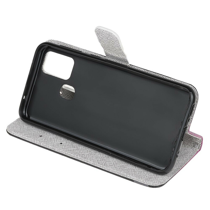 Housse Samsung Galaxy M21 Papillons Diamants à Lanière Housse Samsung Galaxy M21 Papillons Diamants à Lanière