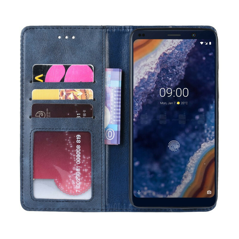 Flip Cover Nokia 9 PureView Effet Cuir Vintage Stylisé Flip Cover Nokia 9 PureView Effet Cuir Vintage Stylisé