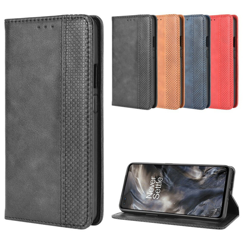 Flip Cover OnePlus Nord Effet Cuir Vintage Stylisé Flip Cover OnePlus Nord Effet Cuir Vintage Stylisé