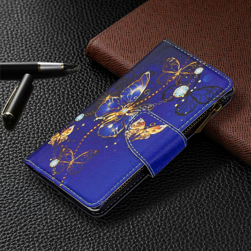 Housse Honor 9X Lite Poche Zippée Papillons Housse Honor 9X Lite Poche Zippée Papillons