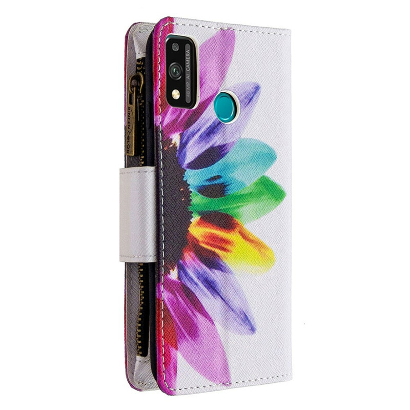 Housse Honor 9X Lite Poche Zippée Fleur Housse Honor 9X Lite Poche Zippée Fleur