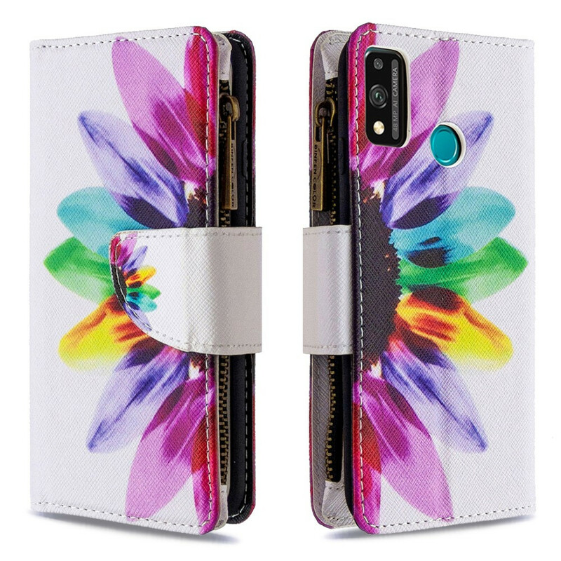 Housse Honor 9X Lite Poche Zippée Fleur Housse Honor 9X Lite Poche Zippée Fleur
