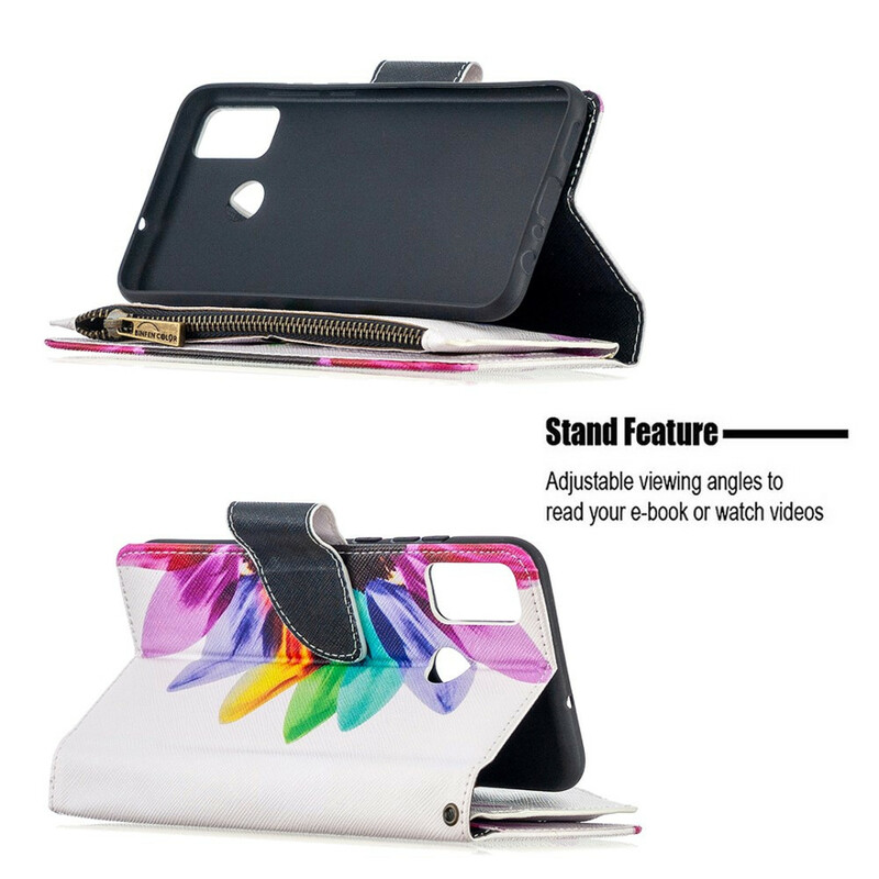 Housse Honor 9X Lite Poche Zippée Fleur Housse Honor 9X Lite Poche Zippée Fleur