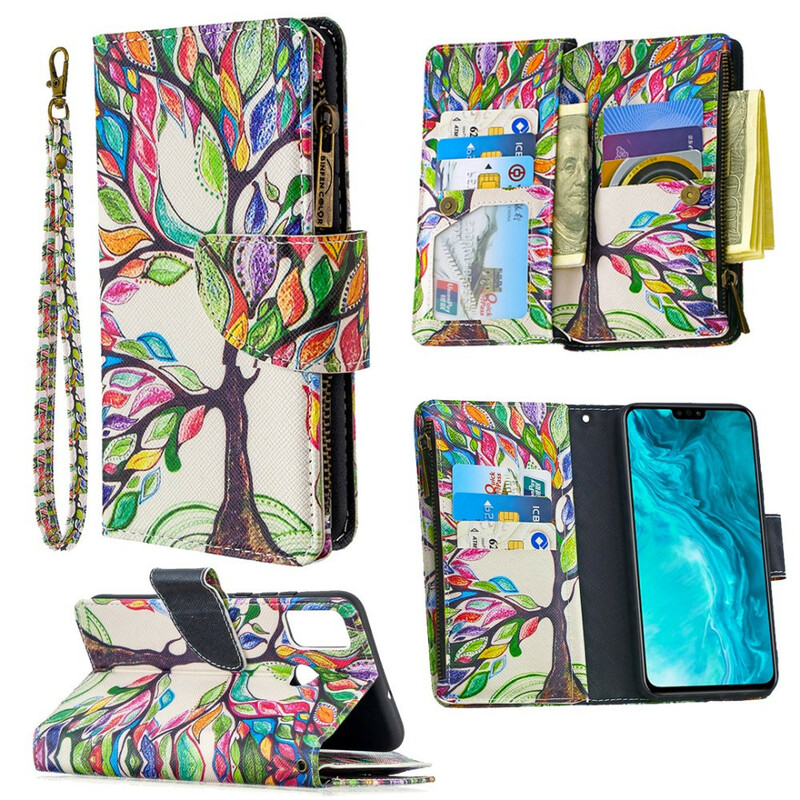 Housse Honor 9X Lite Poche Zippée Arbre Housse Honor 9X Lite Poche Zippée Arbre