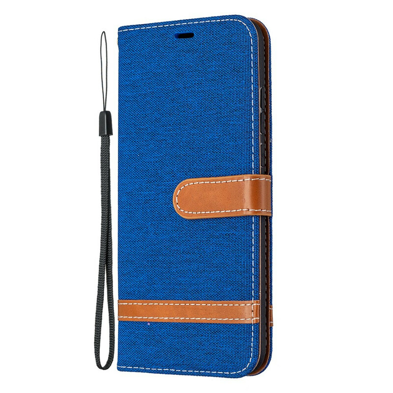 Housse Honor 9X Lite Tissu et Effet Cuir à Lanière Housse Honor 9X Lite Tissu et Effet Cuir à Lanière