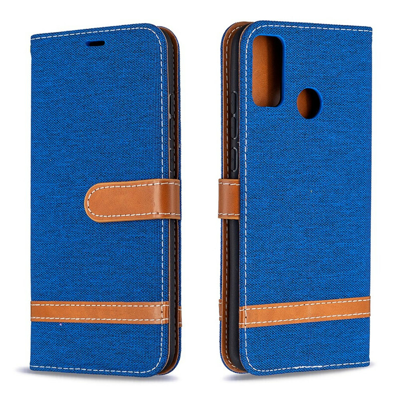 Housse Honor 9X Lite Tissu et Effet Cuir à Lanière Housse Honor 9X Lite Tissu et Effet Cuir à Lanière