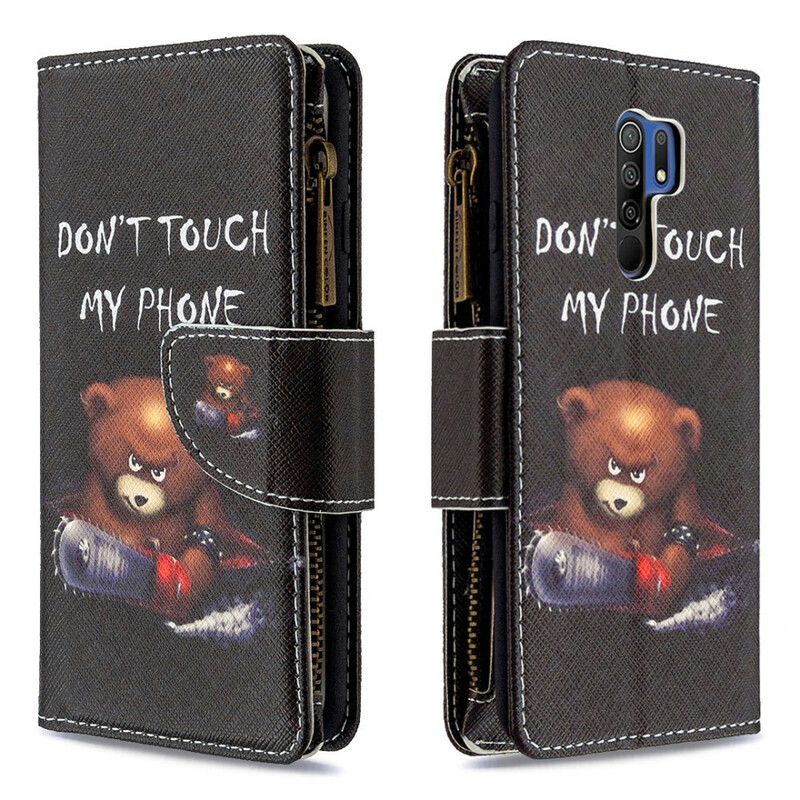 Housse Xiaomi Redmi 9 Poche Zippée Ours Housse Xiaomi Redmi 9 Poche Zippée Ours