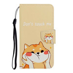 Housse Xiaomi Redmi 9 Chat Don't Touch Me à Lanière Housse Xiaomi Redmi 9 Chat Don't Touch Me à Lanière