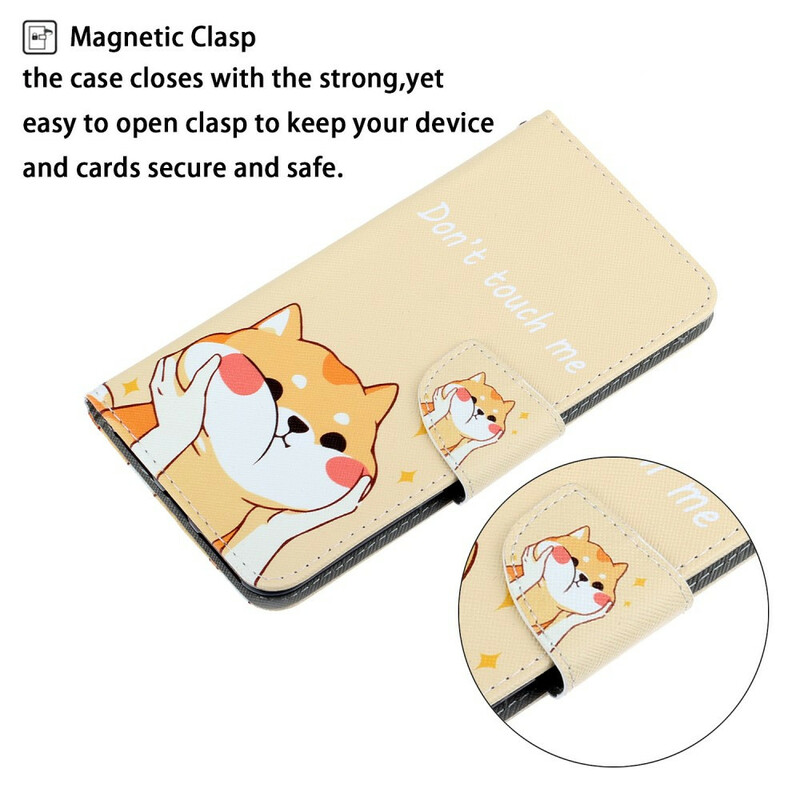 Housse Xiaomi Redmi 9 Chat Don't Touch Me à Lanière Housse Xiaomi Redmi 9 Chat Don't Touch Me à Lanière