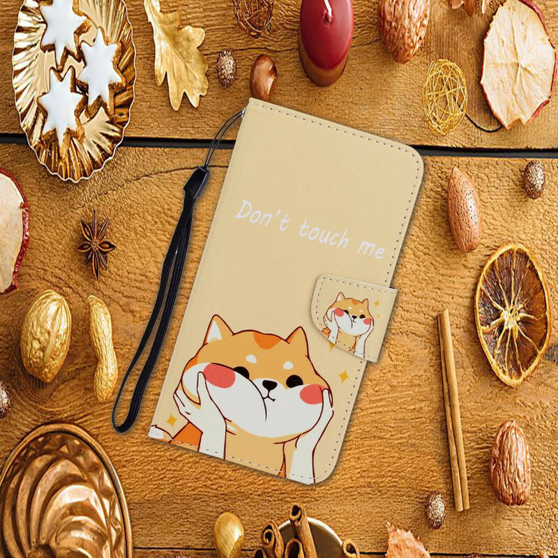 Housse Xiaomi Redmi 9 Chat Don't Touch Me à Lanière Housse Xiaomi Redmi 9 Chat Don't Touch Me à Lanière