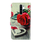 Housse Xiaomi Redmi 9 Rose Romantique à Lanière Housse Xiaomi Redmi 9 Rose Romantique à Lanière