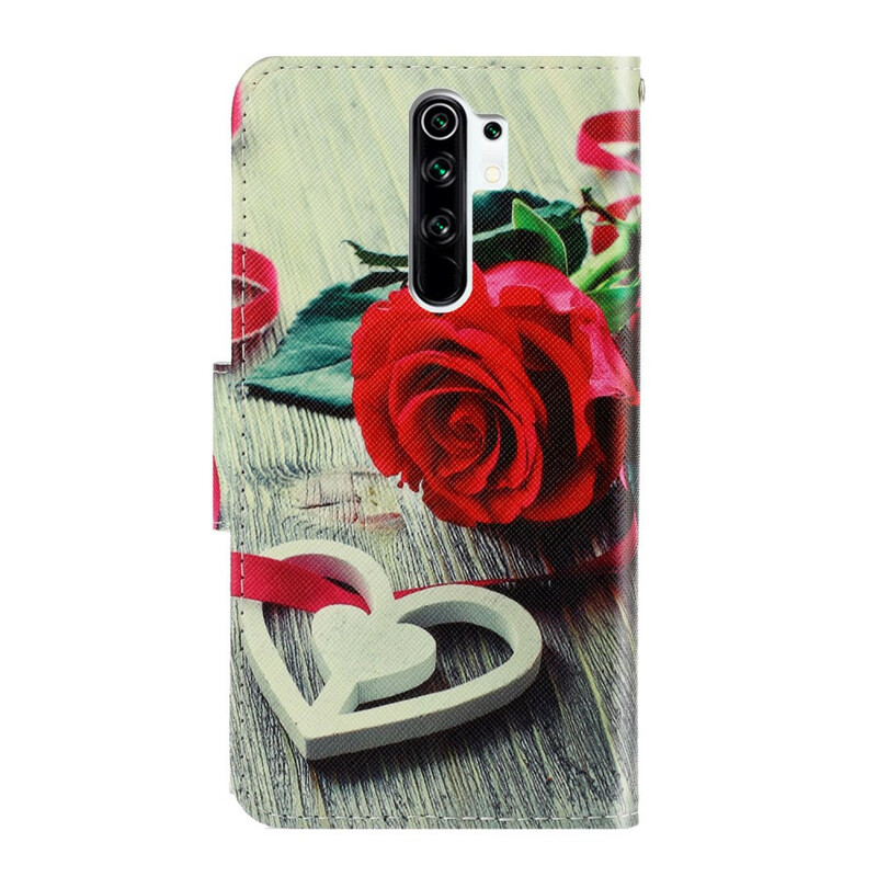 Housse Xiaomi Redmi 9 Rose Romantique à Lanière