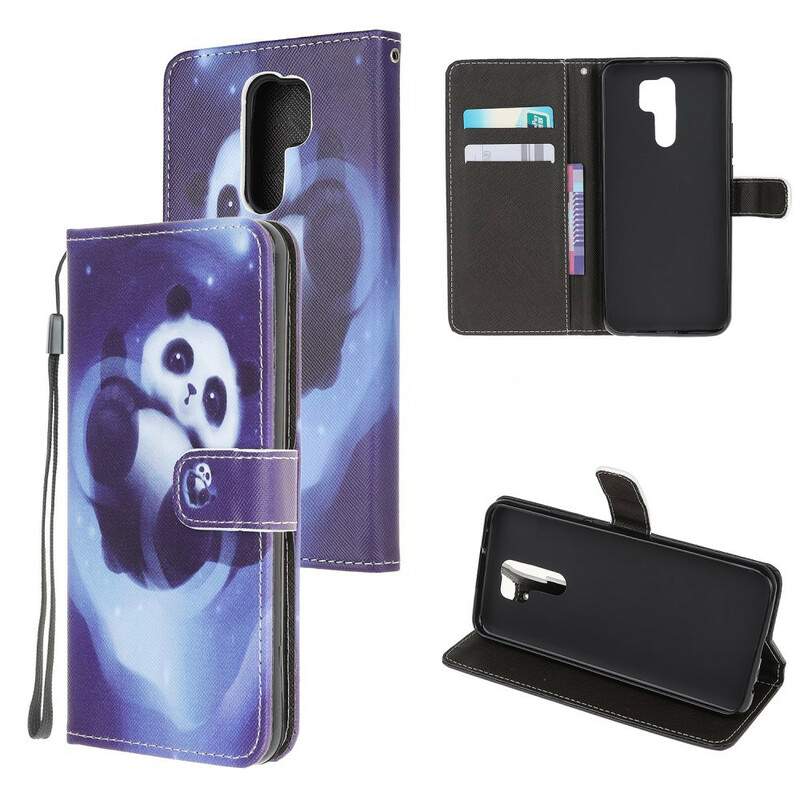 Housse Xiaomi Redmi 9 Panda Space à Lanière